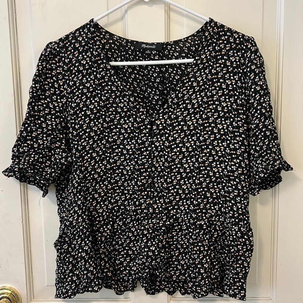 Madewell flowered buttoned top